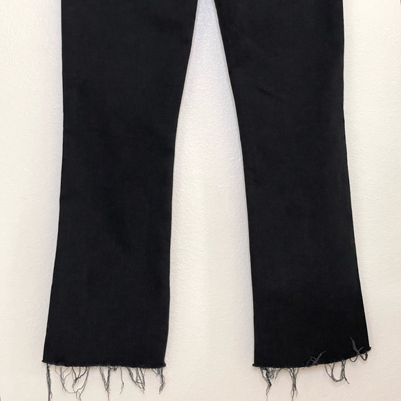 Mother The Hustler Ankle Fray Jean High Waist Flare Raw Hem Not Guilty Black 27 - Picture 10 of 16